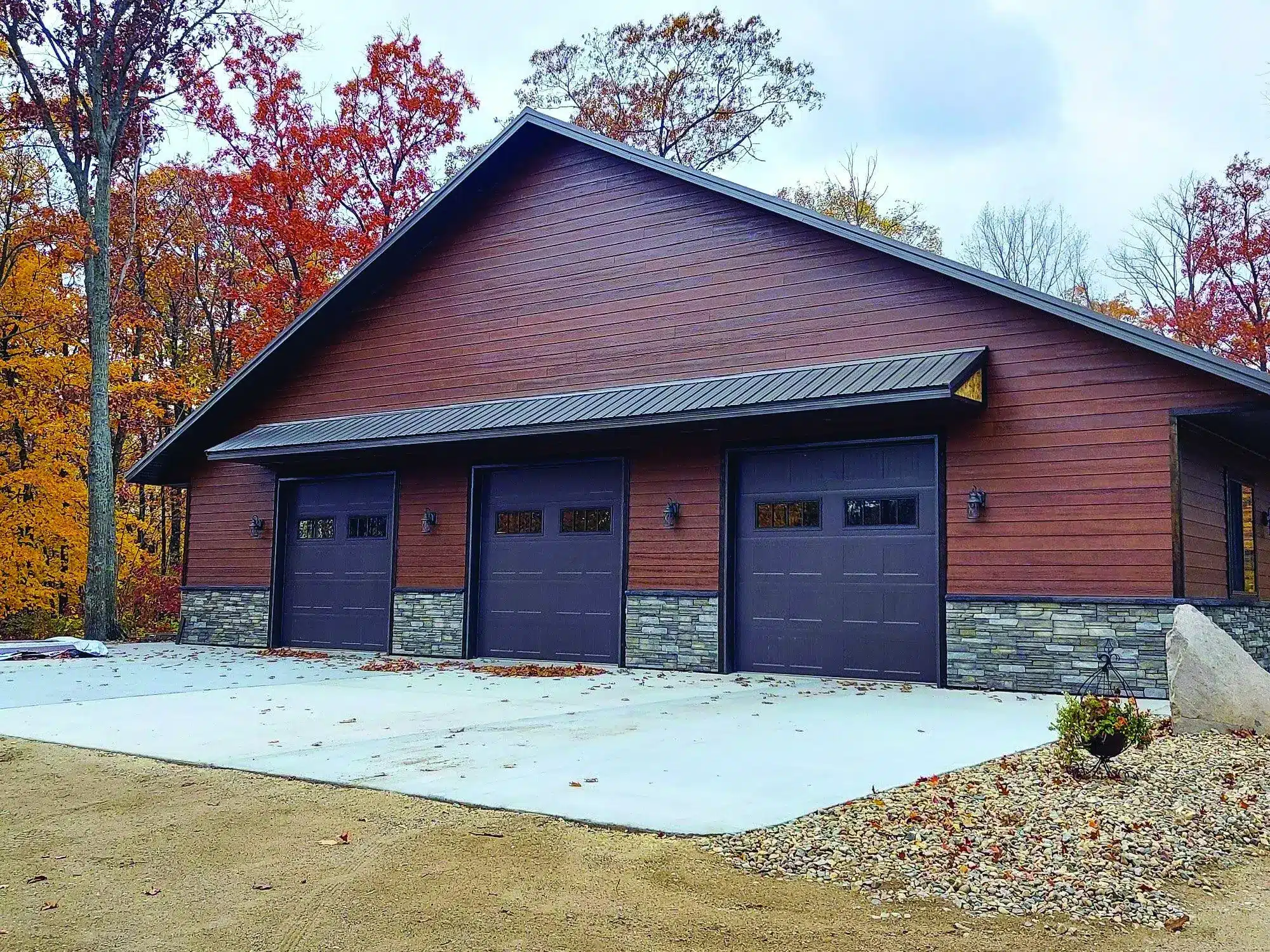 White carriage house garage doors